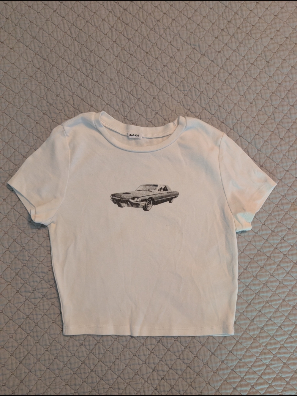 Garage Girls' White Car Graphic Baby Tee